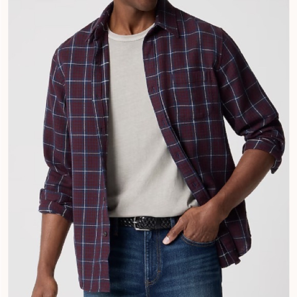 J. Crew Men's Oxford Red and Blue Plaid Shirt $128 - Picture 3 of 13